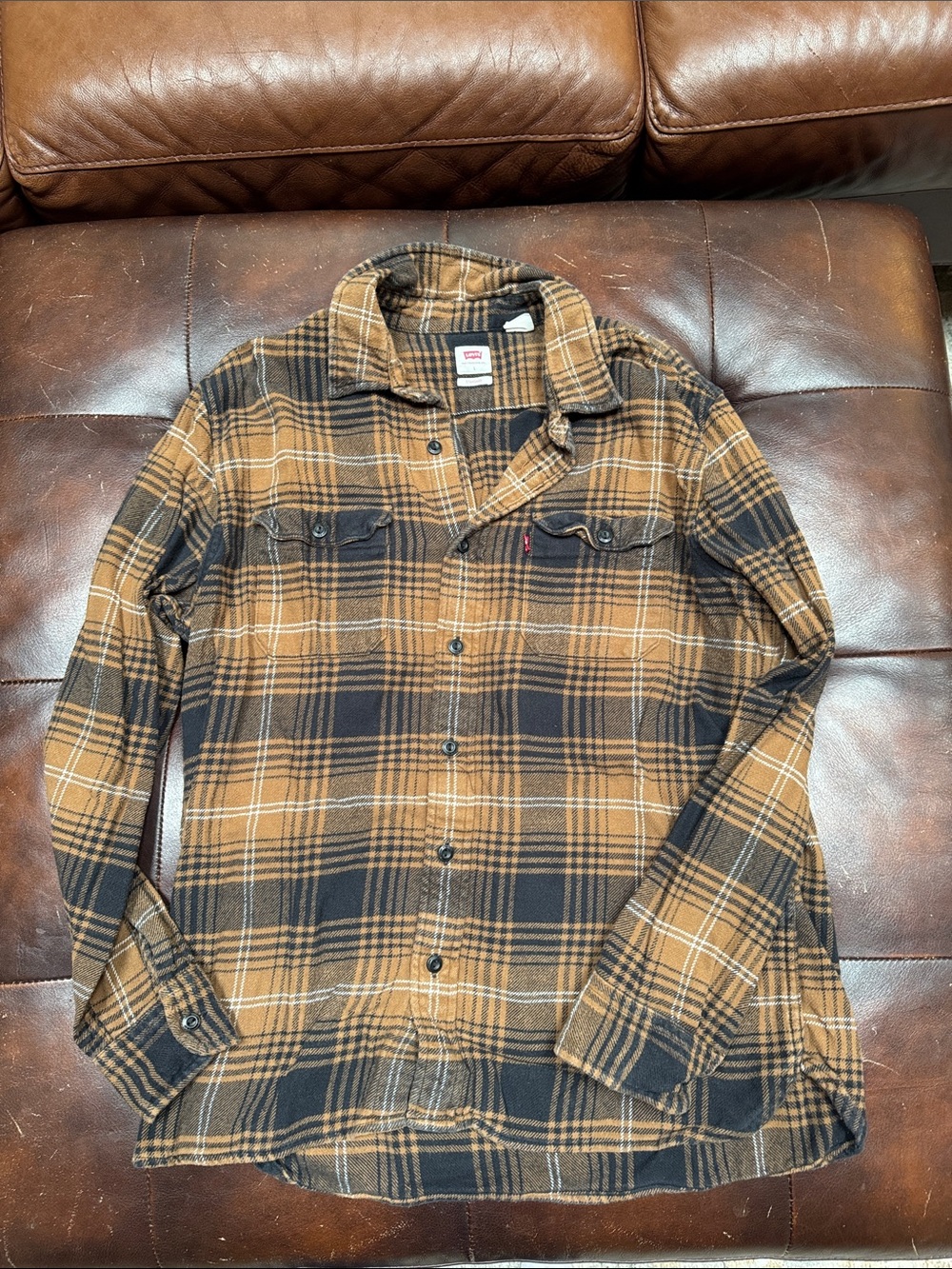 Levi's Men's Brown & Black Plaid Shirt